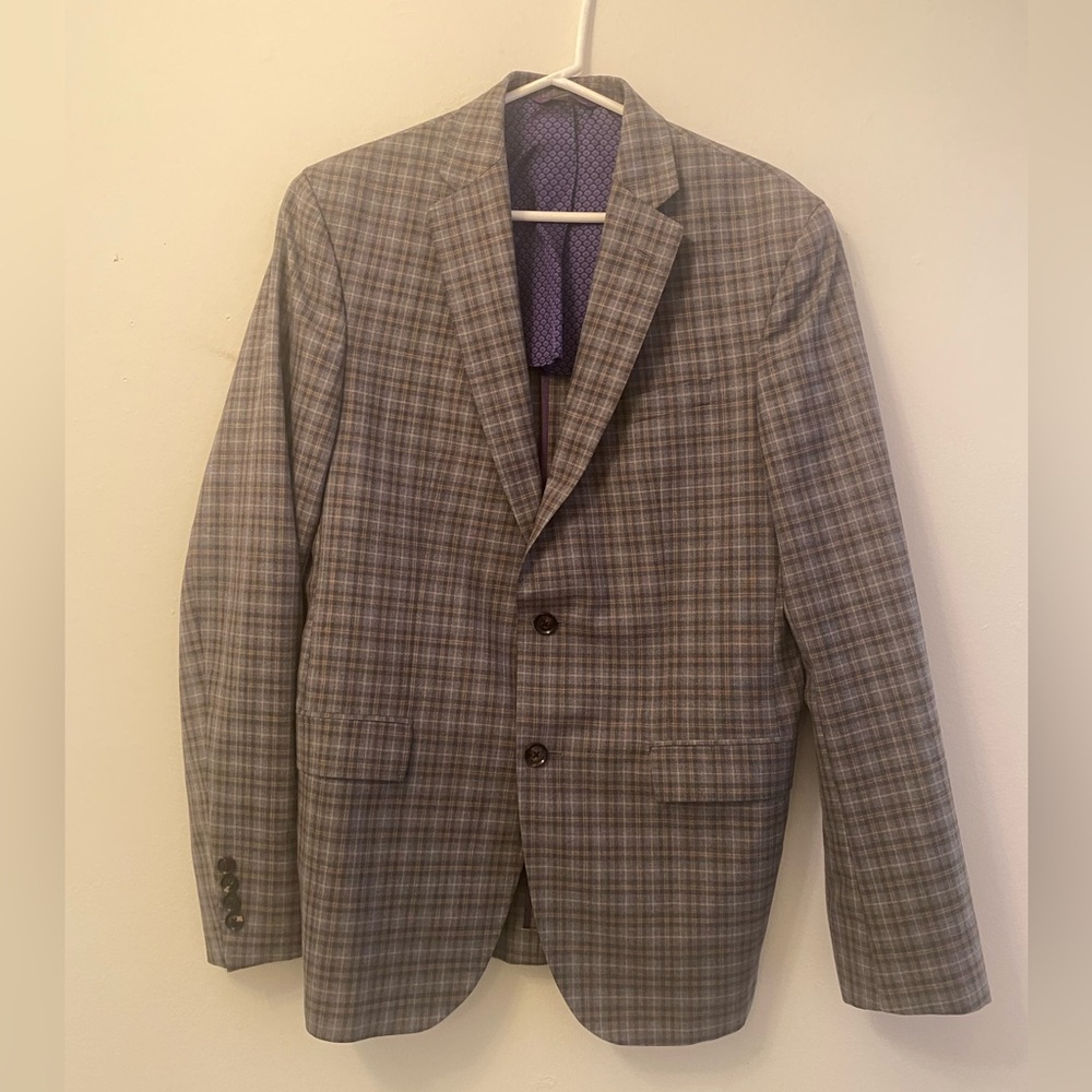 Ted Baker Endurance Suit Tracey SPJ Men 40R Black 100% Wool Blazer Sport Coat